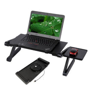 Adjustable Folding Laptop Notebook Desk + Cooling Fan Table Stand Bed Tray