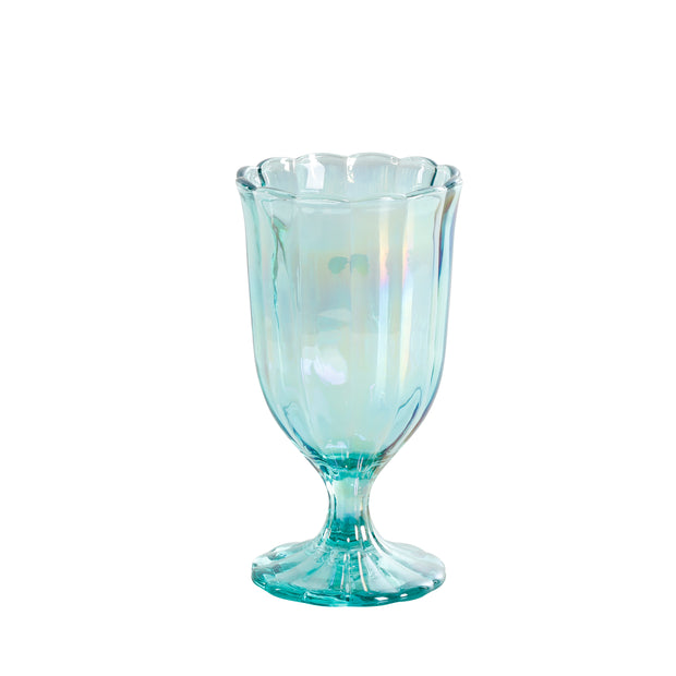 Luster Green 12.5-Ounce Pearlized Goblet, Set of 4