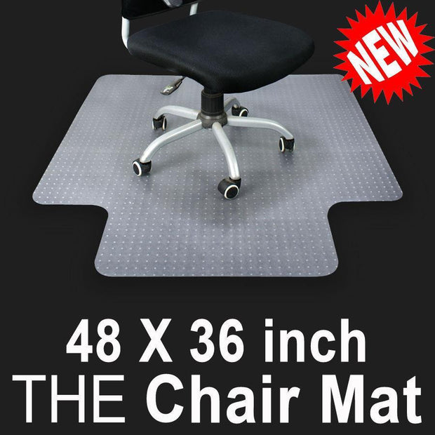 36" x 48" Home Office Chair Pvc Floor Mat with Lip for Carpet