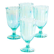 Luster Green 12.5-Ounce Pearlized Goblet, Set of 4